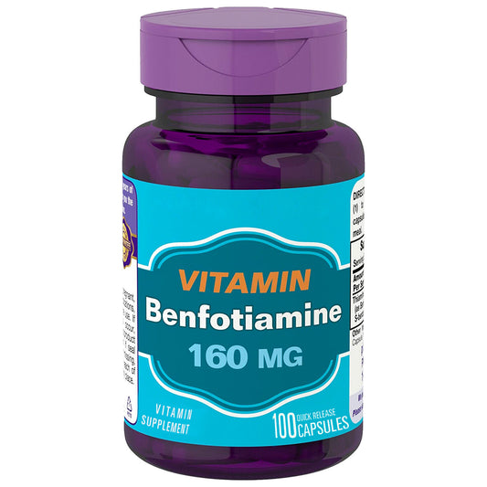 Benfotiamine 160mg with Vitamin B-1/Thiamin High Potency 100 Caps Non-GMO
