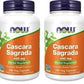 NOW Foods Cascara Sagrada, 450mg, 2X250 Caps Kosher/Rhamnus purshiana/Vegan
