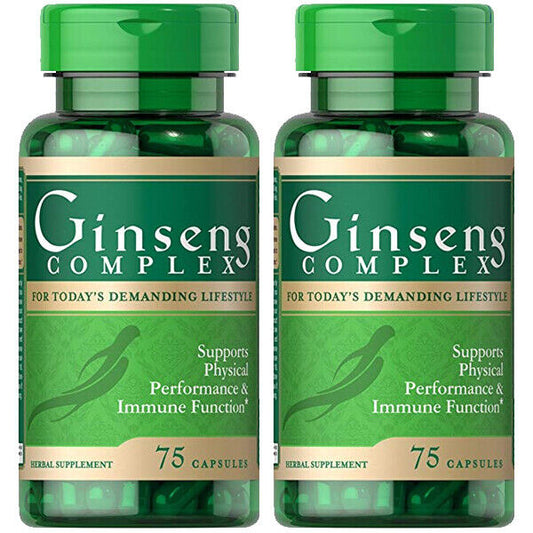Ginseng Complex 2X75Caps Panax Ginseng/American Chinese Ginseng/B-12/Royal Jelly