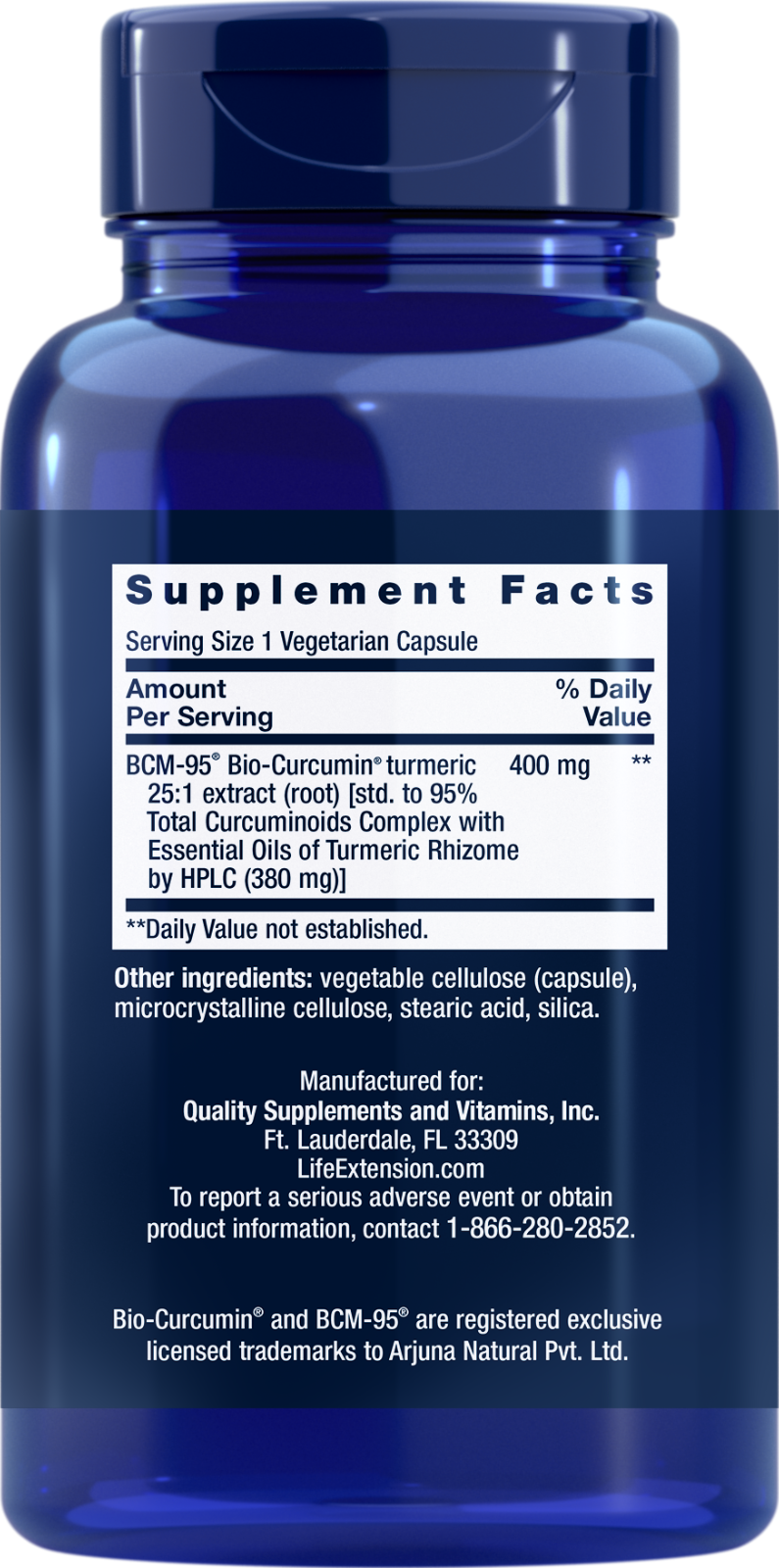 Super Bio-Curcumin Turmeric Extract, 400mg, 60 Caps Life Extension BCM-95