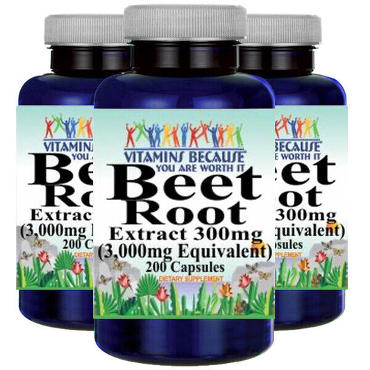 Beet Root Extract 3000mg 3X200 caps Beta vulgaria