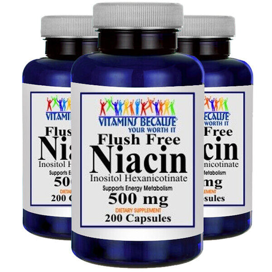 Flush-Free Niacin 500mg Inositol Hexanicotinate 3X200 Vitamin B3 Nicotinamide