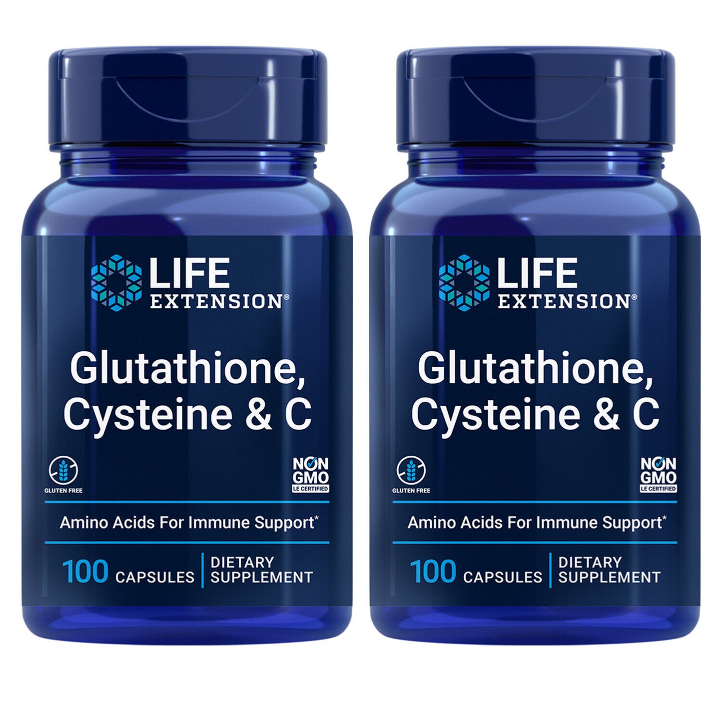 Life Extension L-Glutathione, Cysteine & Vitamin C – 2×100 Caps (200 Total) | Setria® Glutathione | Triple-Action Antioxidant & Liver Support