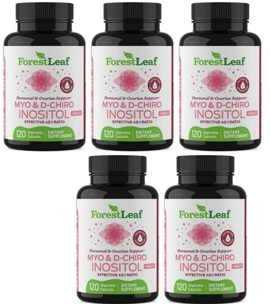 Inositol Myo-Inositol 2000mg & D-Chiro Inositol Folate 5X120 Caps Forest Leaf