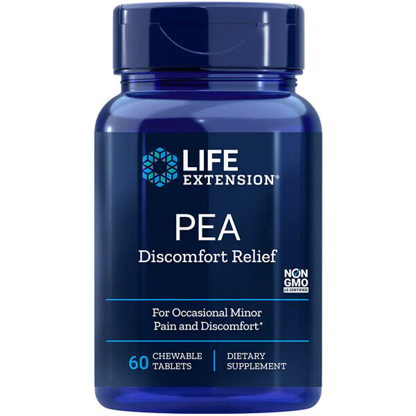 Life Extension PEA Discomfort Relief 600mg 60 Chewables | Palmitoylethanolamide | Occasional Pain & Comfort Support