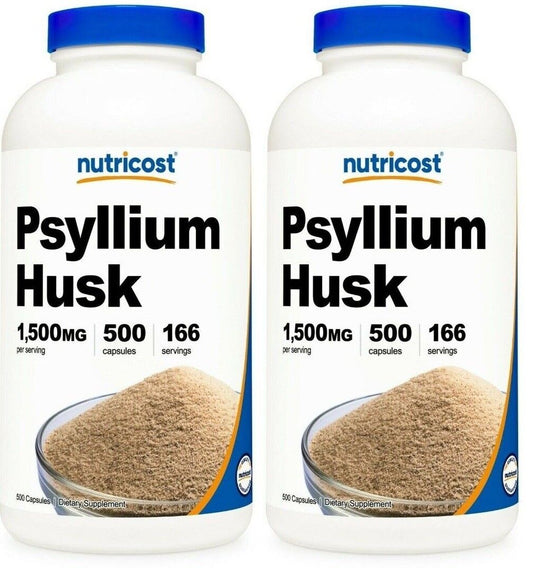 Psyllium Husk 1500mg Per Serving 2X500 Caps Fiber/Non-GMO/Gluten Free Nutricost