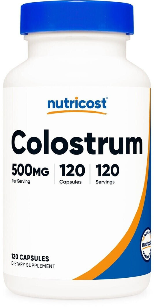 Colostrum 500mg 120 Caps Gluten Free/Non-GMO Nutricost Contains Lactoferrin