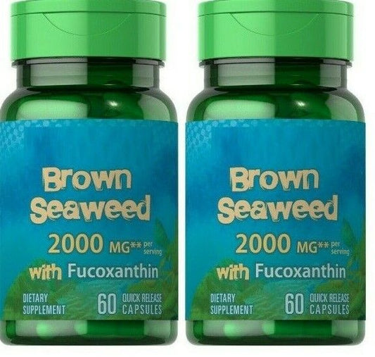 Brown Seaweed 2000mg with Fuxocanthin Plus Green Tea Extract 2X60 Caps