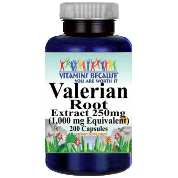 Valerian Root 1000mg 200 Caps - Herb Made In the USA - FDA Approved Facility