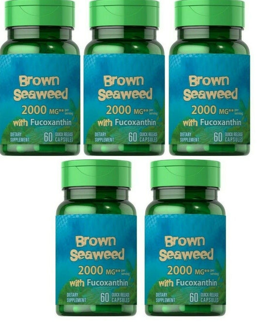 Brown Seaweed 2000mg with Fuxocanthin Plus Green Tea Extract 5X60 Caps