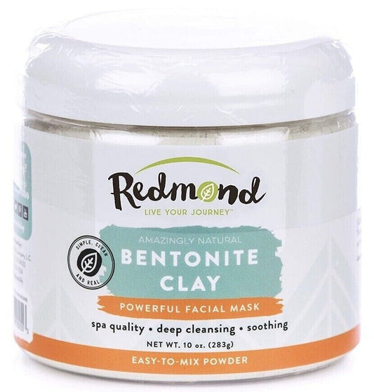 Redmond Bentonite Clay Deep Cleaning Facial Mask Powder 10oz Spa Quality/Soothin