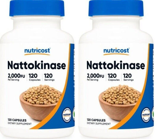 Nattokinase 2,000FU 2X120 Caps Gluten Free/Non-GMO/Vegetarian Nutricost