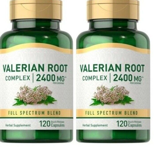 Valerian Root Extract 2400mg 2X120 Caps  No Gluten or Soy/Non-GMO Full Spectrum