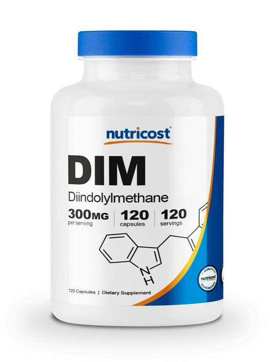 DIM 300mg Diindolylmethane 120 Capsules with BioPerine Nutricost Broccoli NonGMO