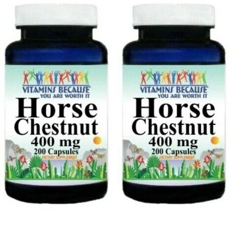 Horse Chestnut 400mg 2X200 Caps Aesculus Hippocastanum Seed