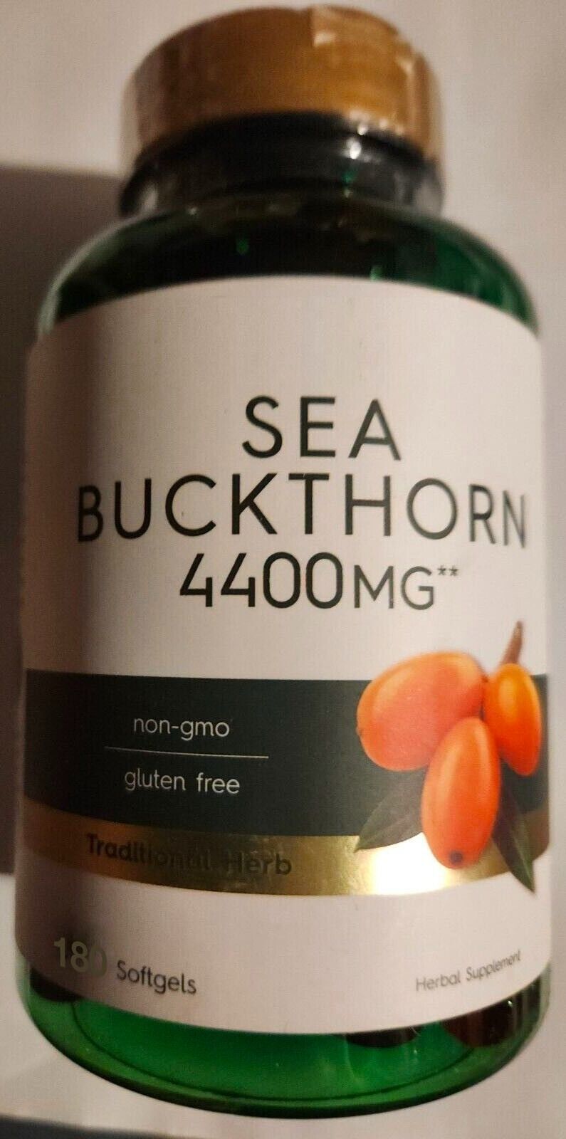 Sea Buckthorn Oil Omega-7 Palmitoleic Acid 4400mg 180gels Non-GMO Gluten Free