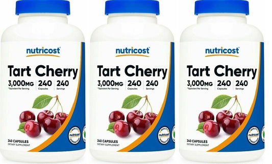 Tart Cherry Extract 3000mg 3X240 Vegetarian Caps Nutricost