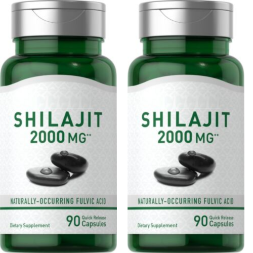 Pure Shilajit 2000mg 2X90 Caps Naturally Occurring Fulvic Acid Non GMO/No Gluten