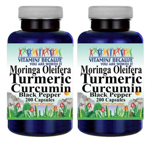 Turmeric Curcumin 2000mg with Moringa Oleifera 5000mg Black Pepper 2X200 Caps