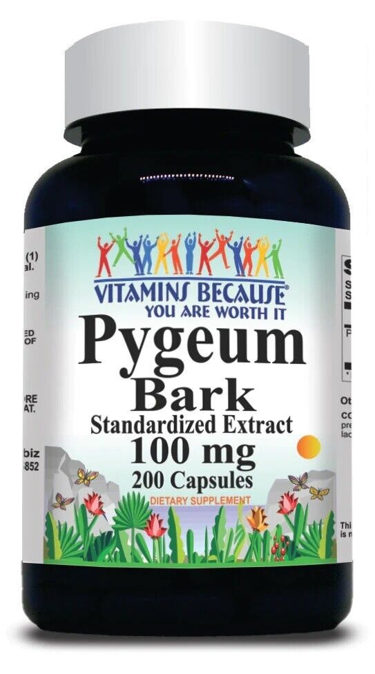 Pygeum 100mg Ultra Standardized Extract (12% phytosterols) 200 caps ...