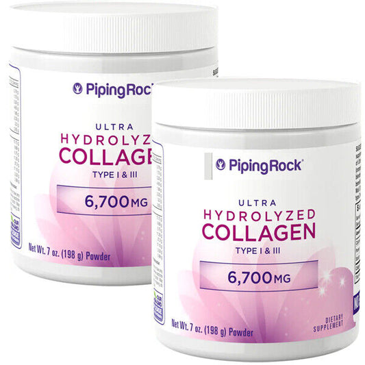 Ultra Hydrolyzed Collagen Powder Type I & III, 6700mg 2X7 oz (198 g)