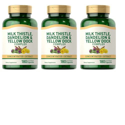 Milk Thistle, Dandelion & Yellow Dock 3X180 Pills by Piping Rock