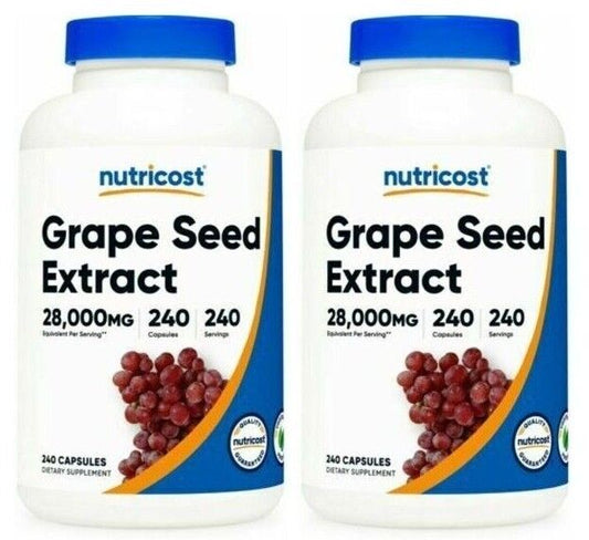 Grape Seed Extract 28,000mg 2X240Caps Non GMO/Vegeterian/Gluten Free Polyphenols