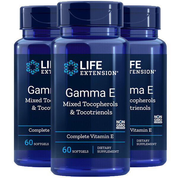 Life Extension Gamma E Mixed Tocopherols & Tocotrienols 3X60 Softgels 360mg | Full-Spectrum Vitamin E