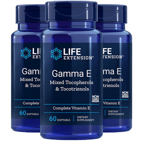 Life Extension Gamma E Mixed Tocopherols & Tocotrienols 3X60 Softgels 360mg | Full-Spectrum Vitamin E