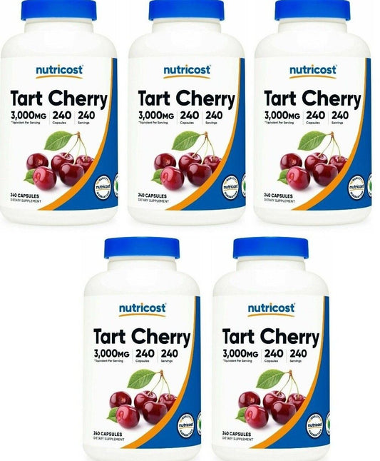 Tart Cherry Extract 3000mg 5X240 Vegetarian Caps Nutricost