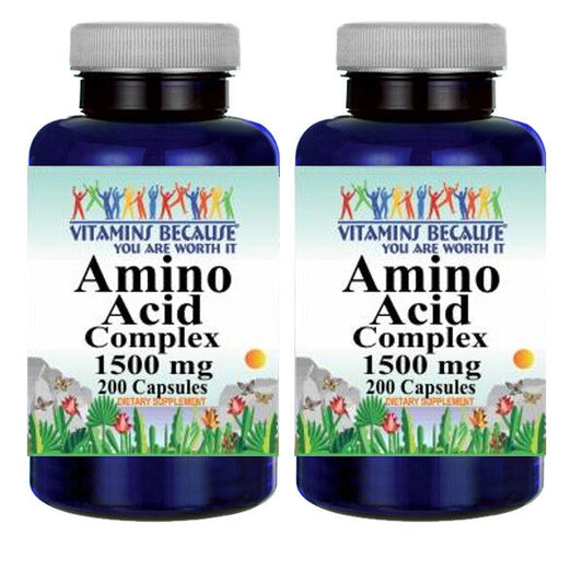 Amino Acid Complex 1500mg 13 ESSENTIAL AMINO ACIDS 2X200 Caps