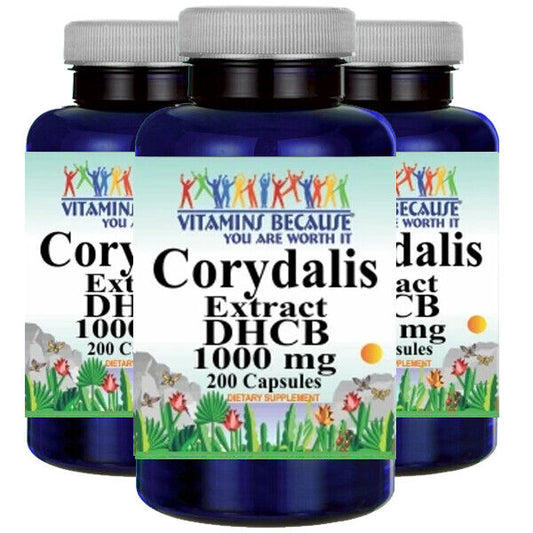 Corydalis Extract DHCB 1000mg 3X200 Caps USA made