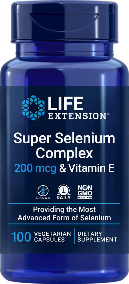 Super Selenium Complex - 200 mcg & Vitamin E - 100 Veggie Caps Life Extension