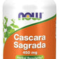 NOW Foods Cascara Sagrada, 450mg, 250 Caps Kosher/Rhamnus purshiana/Vegan