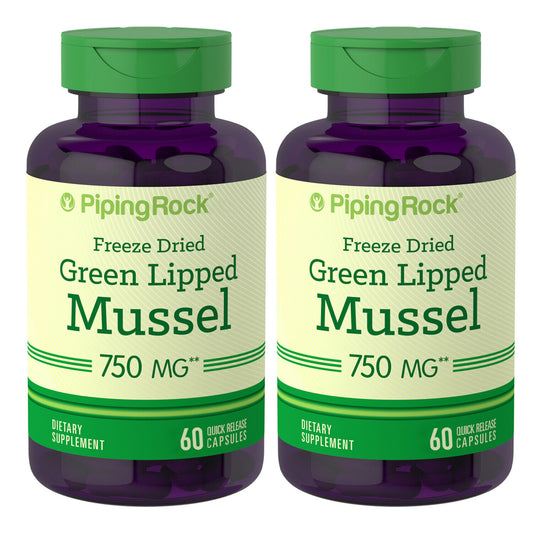New Zealand Green Lipped Mussel 750mg 2X60 or 1x120 Caps (Perna canaliculus)