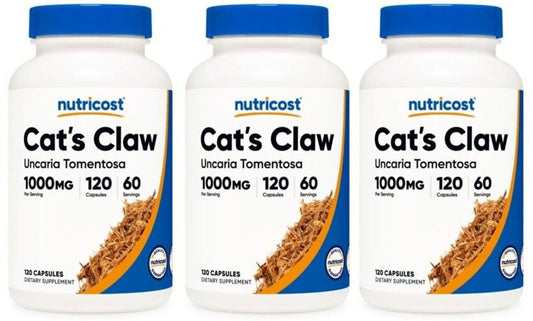 Cat's Claw Capsules 1000mg, 3X120 Capsules  Non-GMO/Gluten Free/Vegeterian