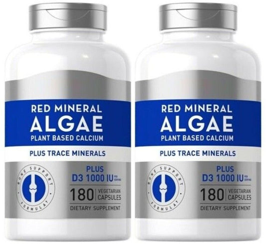 Red Mineral Algae 1800mg Aquamin Plant Based Vegan Calcium Magneisum 2X180 Caps