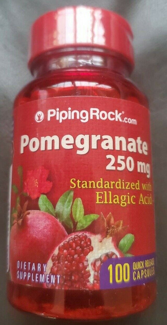 Pomegranate Extract 250mg 100 Caps  Ellagic Acid 40% No Gluten/NON GMO