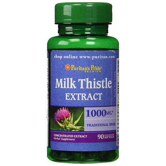 Puritan's Pride Milk Thistle 4:1 Extract 1000mg 90 Caps (Silybum marianum)