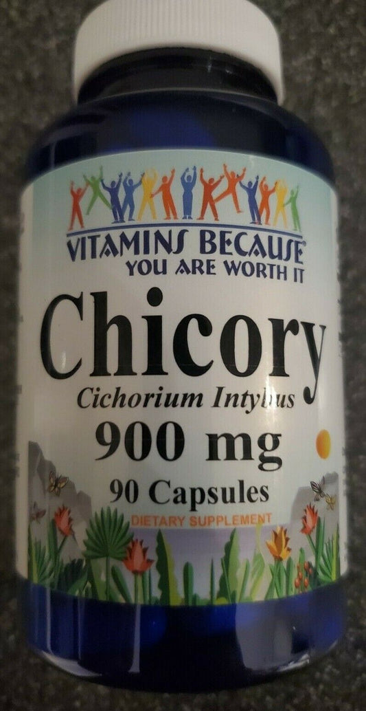 Chicory 900mg Cichorium Intybus 90 Caps