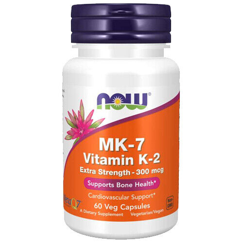 Now Foods MK-7 300mcg Vitamin K-2 Extra Strength 60 caps Mena Q7 Menaquinone-7