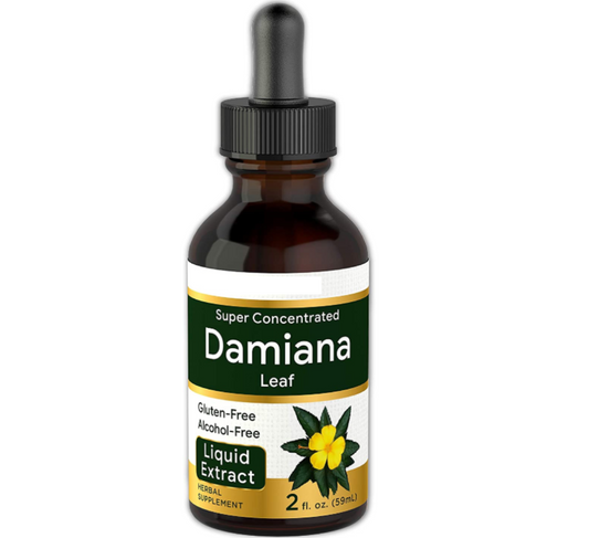 Damiana Leaf Liquid Extract  2oz Herbal  Drops Alcohol Free