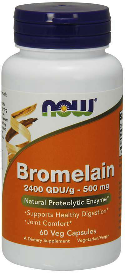 NOW Foods Bromelain 500mg, 60 Veg Capsules