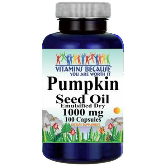 Pumpkin Seed Oil 1000 mg 100 Caps - Emulsified Dry (Cucurbito Pepo - Seed)