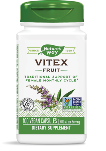 Nature's Way Vitex Fruit  400mg 100 Caps Traditional Support of Female Cycle