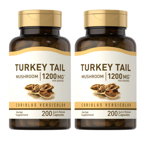 Turkey Tail Mushroom 1200mg 2X200Caps Non-GMO/No Preservatives/No Gluten/Natural