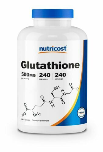Glutathione 500mg 240 Caps - Gluten Free, Non-GMO Wholesale Size USA Nutricost