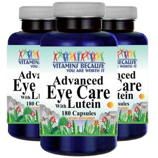 Advanced Eye Care With Lutein 40mg, Bilberry 260mg, L-Glutathione 50mg 3X180Caps