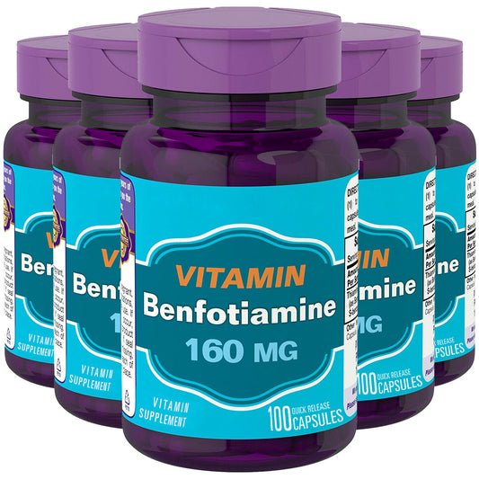 Benfotiamine 160mg with Vitamin B-1/Thiamin High Potency 5X100 Caps Non-GMO