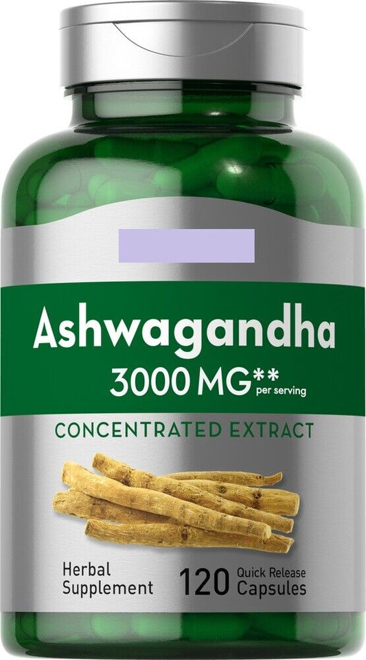 Ashwagandha Capsules 3000mg Stress/Anxiety/Brain/Mood Support 120caps